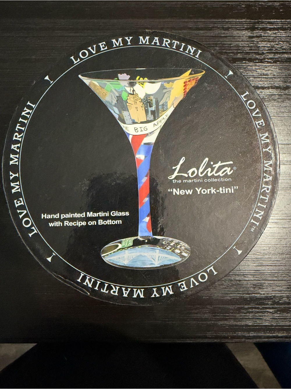 Lolita Hand-Painted Martini Glass — Multicolor (Blue, Red, Yellow, Green)